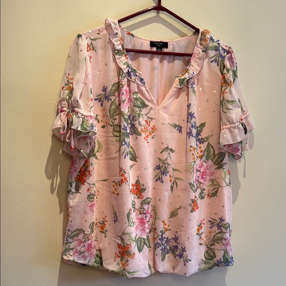 Floral Pink Blouse | Haver London | 1X